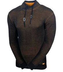 Baxboy Strickpullover Stehkragen Moderner Mnner schwarz