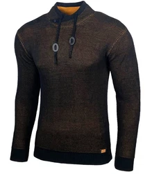 Baxboy Strickpullover Stehkragen Moderner Mnner schwarz
