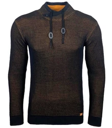 Baxboy Strickpullover Stehkragen Moderner Mnner schwarz