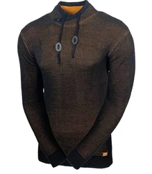 Baxboy Strickpullover Stehkragen Moderner Mnner schwarz