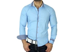Baxboy Langarmhemd Hellblau/Blau