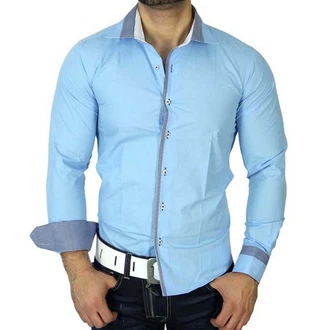 Baxboy Langarmhemd Hellblau/Blau