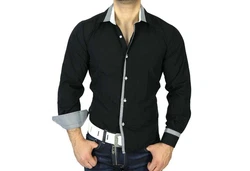 Baxboy Langarmhemd Schwarz/Dunkelblau