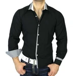 Baxboy Langarmhemd Schwarz/Dunkelblau