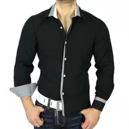 Langarmhemd Langarmhemd modernes und zeitloses Herren Hemd