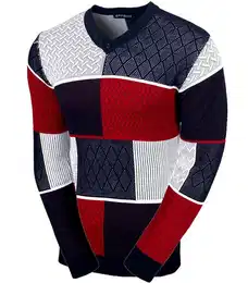 Strickpullover Herren Pullover V-Neck Strick-Pullover Rundkragen BB-52301