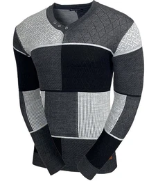 Strickpullover Herren Pullover V-Neck Strick-Pullover Rundkragen BB-52301