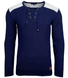 Baxboy Strickpullover V-Neck Herren Dunkelblau/Blau