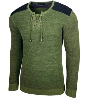 Baxboy Strickpullover V-Neck Herren Dunkelgrün/Grün Baxboy Strickpullover V-Neck Herren Dunkelgrün/Grün