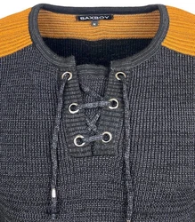 Baxboy Strickpullover V-Neck Herren Dunkelblau