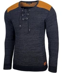 Baxboy Strickpullover V-Neck Herren Dunkelblau