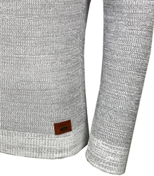Baxboy Strickpullover V-Neck Herren Grau/Dunkelblau