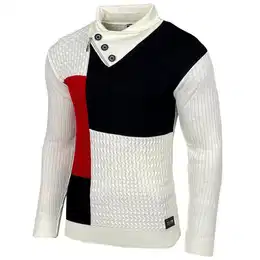 Strickpullover Herren Feinstrick Pullover Stehkragen Pulli B-52213