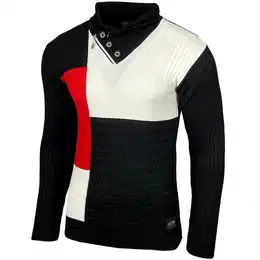 Strickpullover Herren Feinstrick Pullover Stehkragen Pulli B-52213