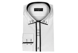 Baxboy Langarmhemd Kentkragen Slim Fit Weiß