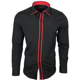 Langarmhemd Herren Hemd Kentkragen Hemden Slim Fit mit Kontrasten Farbe