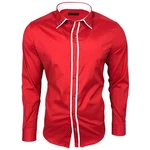 Baxboy Langarmhemd Kentkragen Slim Fit Rot/Dunkelrot