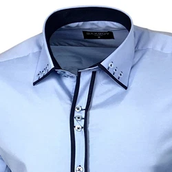 Baxboy Langarmhemd Kentkragen Slim Fit Blau/Hellblau/Dunkelblau