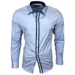 Baxboy Langarmhemd Kentkragen Slim Fit Blau/Hellblau/Dunkelblau