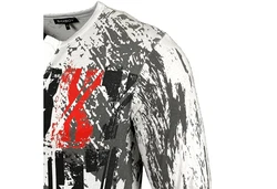 Baxboy Longshirt Langarmshirt mit Knopfleiste Weiß/Rot/Grau/Creme