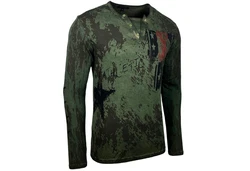 Baxboy Longshirt Langarmshirt mit Knopfleiste Dunkelgrün/Grün/Braun