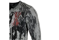 Baxboy Longshirt Langarmshirt mit Knopfleiste Dunkelgrau/Dunkelblau/Grau