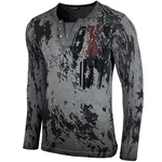 Baxboy Longshirt Langarmshirt mit Knopfleiste Dunkelgrau/Dunkelblau/Grau