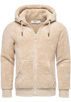 Amaci&Sons Sweatjacke BERWYN Teddyfell  Beige/Khaki/Braun