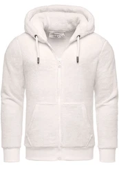 Amaci&Sons Sweatjacke BERWYN Teddyfell  Creme/Weiß/Grau