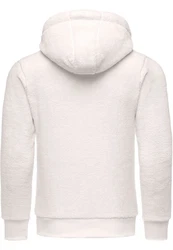 Amaci&Sons Sweatjacke BERWYN Teddyfell  Creme/Weiß/Grau