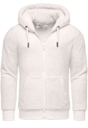 Amaci&Sons Sweatjacke BERWYN Teddyfell  Creme/Weiß/Grau