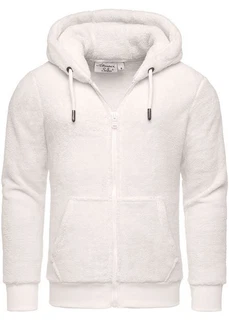 Amaci&Sons Sweatjacke BERWYN Teddyfell  Creme/Weiß/Grau