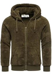 Sweatjacke BERWYN Teddyfell Jacke Herren Teddy Sweatjacke Plsch Hoodie Pullover Zipper Jacke