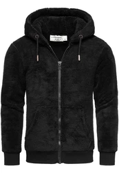 Amaci&Sons Sweatjacke BERWYN Teddyfell  Schwarz