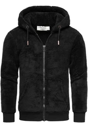 Amaci&Sons Sweatjacke BERWYN Teddyfell  Schwarz