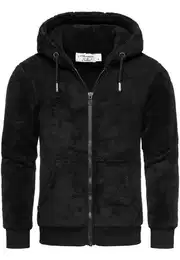 Sweatjacke BERWYN Teddyfell Jacke Herren Teddy Sweatjacke Plsch Hoodie Pullover Zipper Jacke