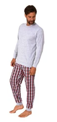 Normann Pyjama Dunkelrot/Grau/Bordeaux/Rot