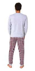 Normann Pyjama Dunkelrot/Grau/Bordeaux/Rot