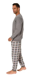 Normann Pyjama Grau/Hellgrau/Braun