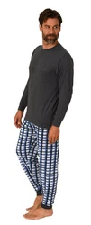 Normann Pyjama Blau/Lila/Dunkelblau/Grau