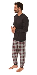 Normann Pyjama Dunkelrot/Bordeaux/Schwarz/Braun