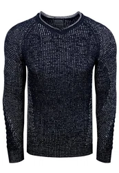 Rusty Neal Strickpullover Dunkelblau/Blau