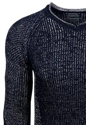Rusty Neal Strickpullover Dunkelblau/Blau