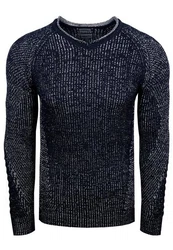 Rusty Neal Strickpullover Dunkelblau/Blau
