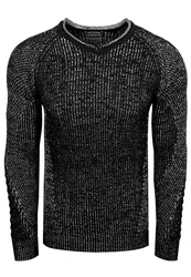 Rusty Neal Strickpullover Schwarz/Grau/Dunkelgrau