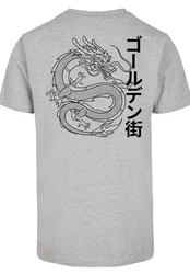 F4NT4STIC T-Shirt Drache Golden Gai Hellgrau/Grau