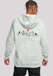 F4NT4STIC Kapuzenpullover MOUNTAIN x Print Grau/Rot/Hellgrau
