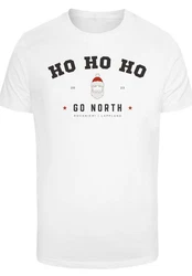 F4NT4STIC T-Shirt Ho Ho Ho Santa Claus Weihnachten Weiß/Creme/Beige/Hellblau