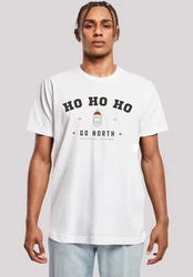 F4NT4STIC T-Shirt Ho Ho Ho Santa Claus Weihnachten Weiß/Creme/Beige/Hellblau