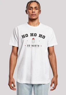 F4NT4STIC T-Shirt Ho Ho Ho Santa Claus Weihnachten Weiß/Creme/Beige/Hellblau F4NT4STIC T-Shirt Ho Ho Ho Santa Claus Weihnachten Weiß/Creme/Beige/Hellblau